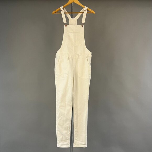 Old Navy Women's Denim Overalls In White Size 2 - Picture 1 of 7
